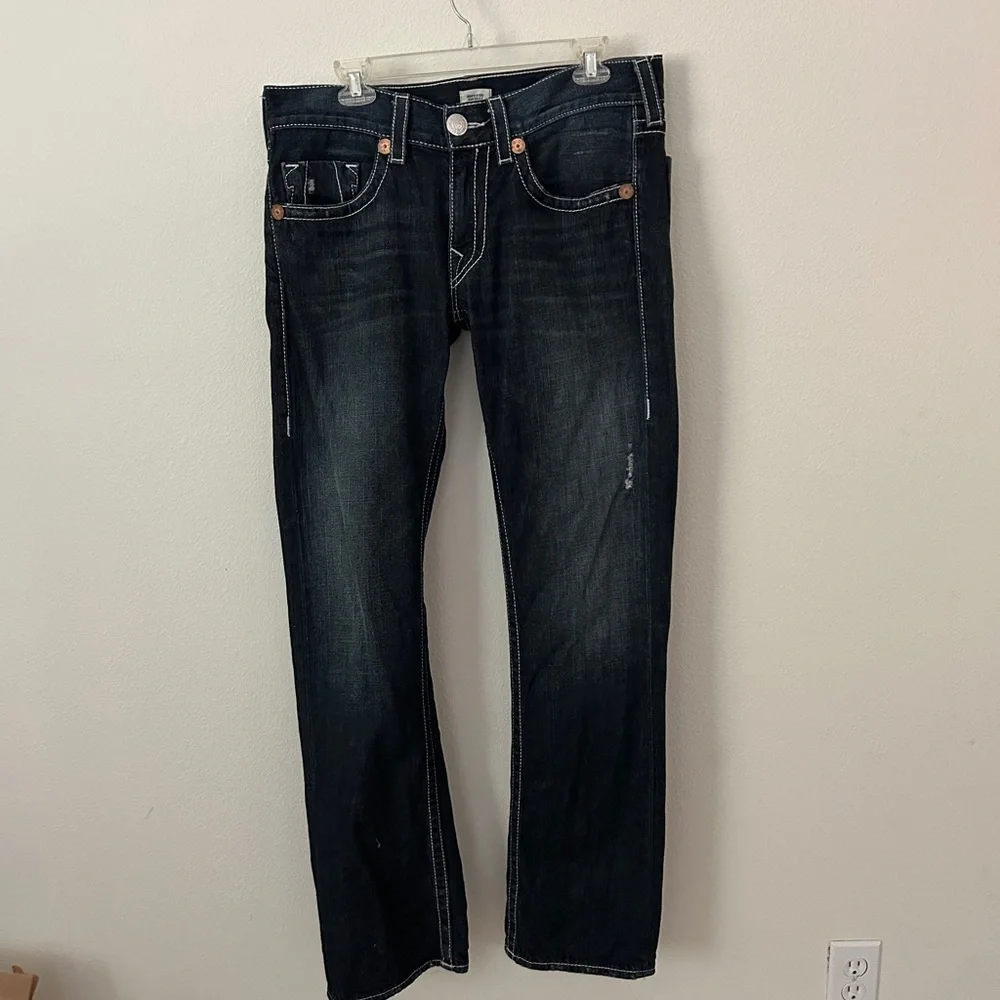 True Religion Men’s Dark Indigo Bobby Straight Leg Jeans
